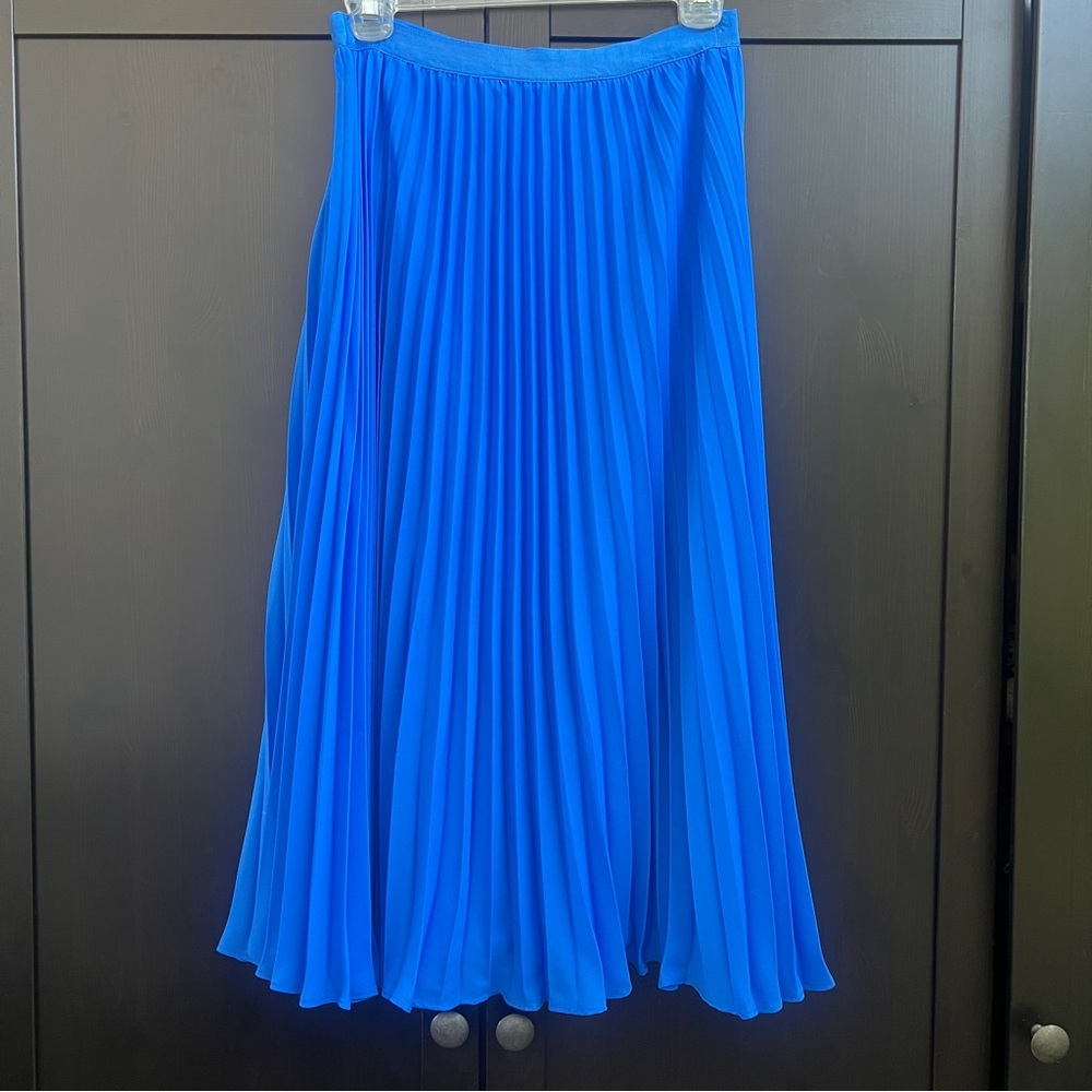 Banana Republic Cobalt Blue Pleated Midi Skirt Size 0